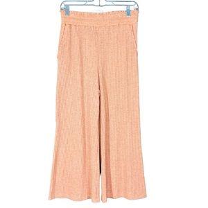 ❌SOLD ❌Peach Waffel Knit Smocked Waist Pull On Wide Leg